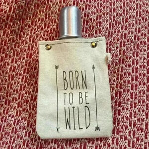 Capabunga Tote+Able Canvas Flask 4-Ounce, Born To Be Wild